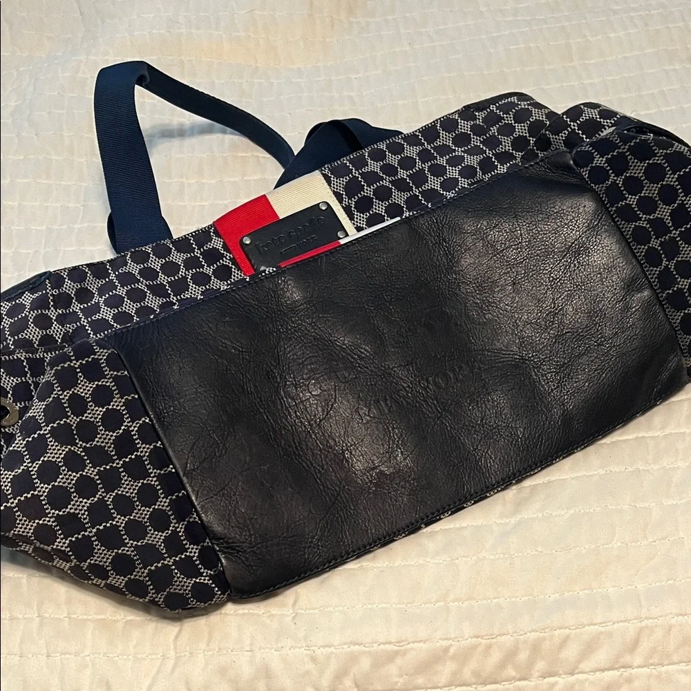 Kate Spade Blue, Red, and White Baby Henry Classic Noel 2 Diaper Bag Tote